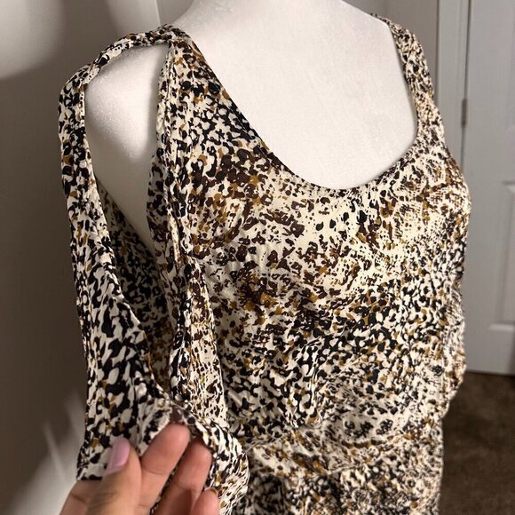 Eight Sixty Dress Tunic Animal Print brown/black tie waist Size L Snake Print - Picture 2 of 9